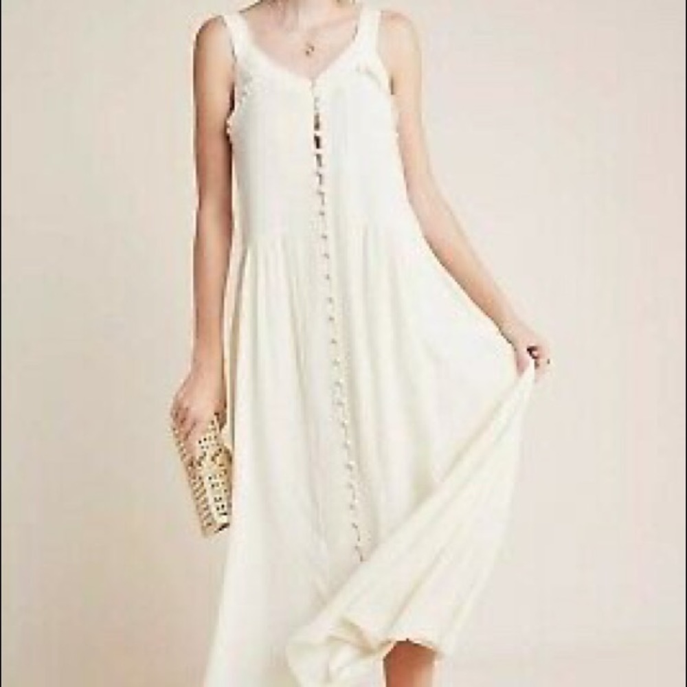 NWOT Eri + Ali cream maxi dress from Anthropologie
